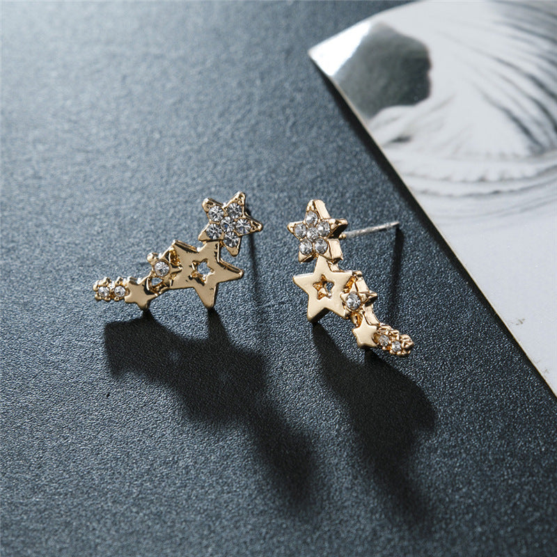 Zircon star stud earrings trend