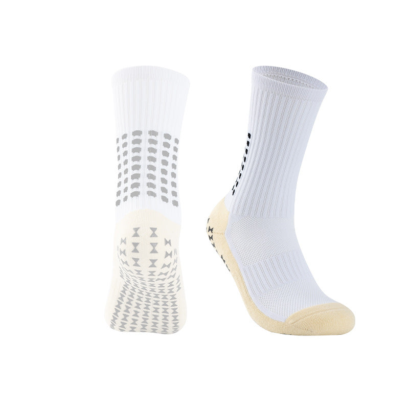 Adult Mid-Length Soccer Socks with Gel Anti-Slip