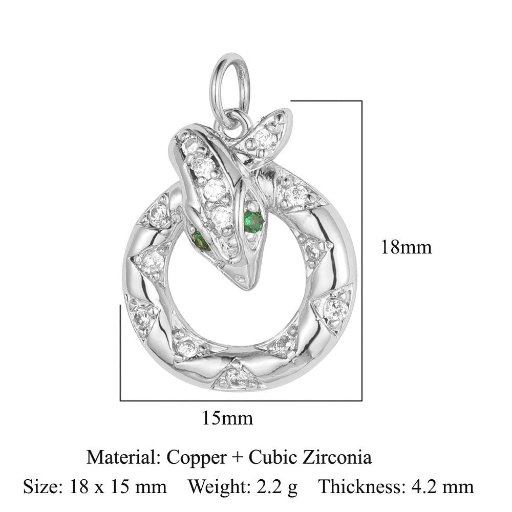 Butterfly Moon Rabbit Copper Zircon DIY Pendant