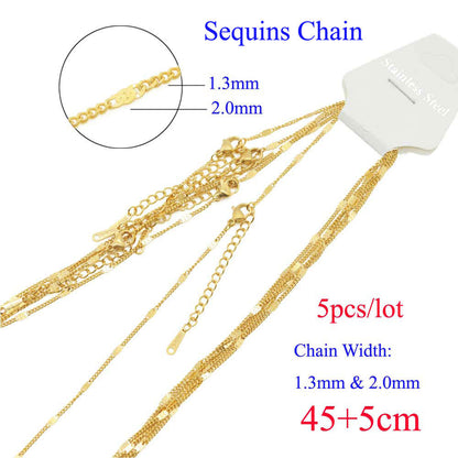 5 pcs/pack cross chain stainless steel DIY