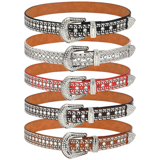 Belt rivet rhinestone inlay