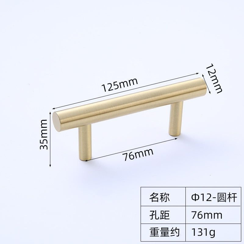 Handle drawer single hole copper handle