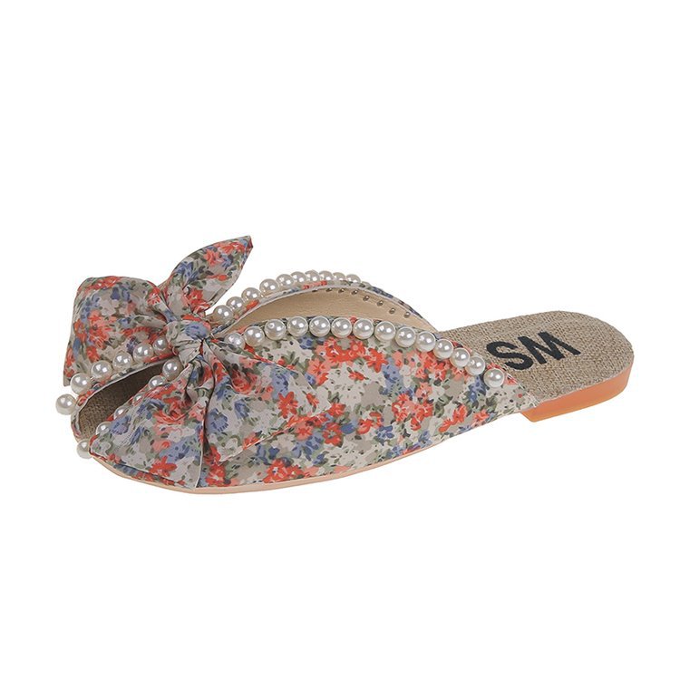 Bow canvas half slippers wholesale