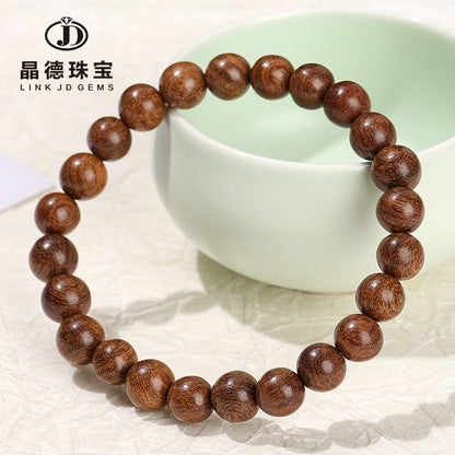 Golden silk sandalwood bracelet for men and women