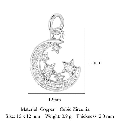 Moon Star Ballet Dancer Copper Zircon Pendant