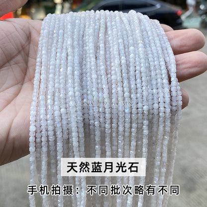 2Mm natural crystal cut sugar cube loose beads