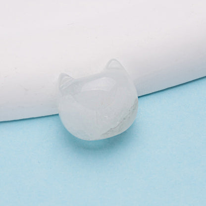 Acessórios DIY feitos à mão com cristal de cabeça de gato prateado ametista 