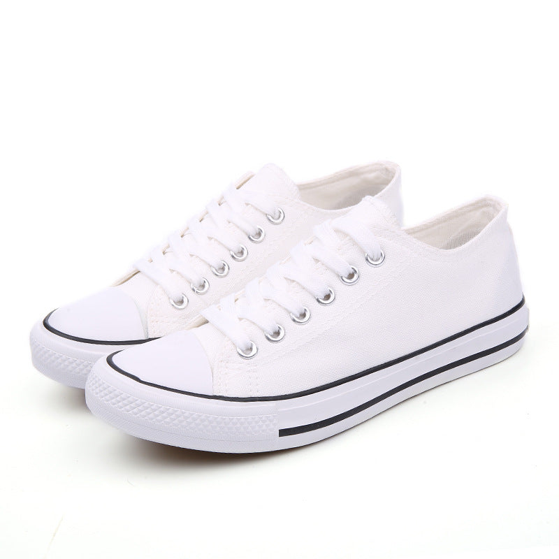 2 Korean Canvas Sneakers: Casual White Shoes for Students