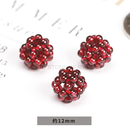 Garnet woven flower DIY jewelry accessories