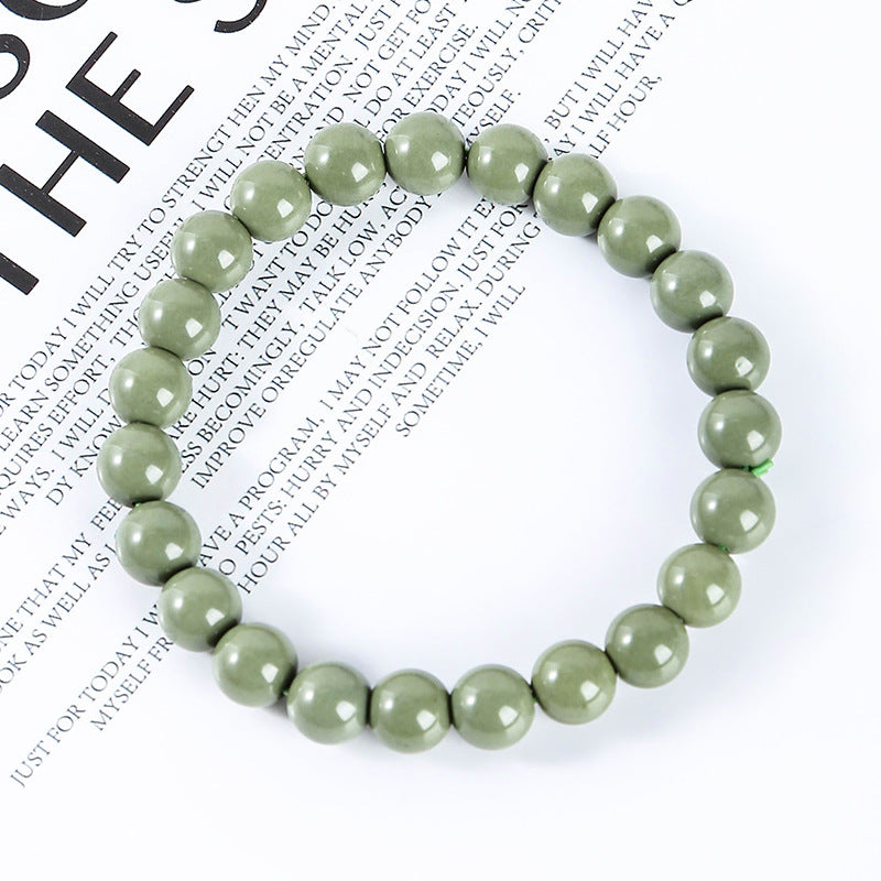 Natural Matcha Green Alxa Agate Bracelet