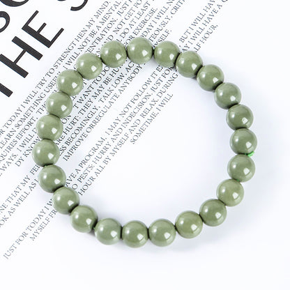 Natural Matcha Green Alxa Agate Bracelet