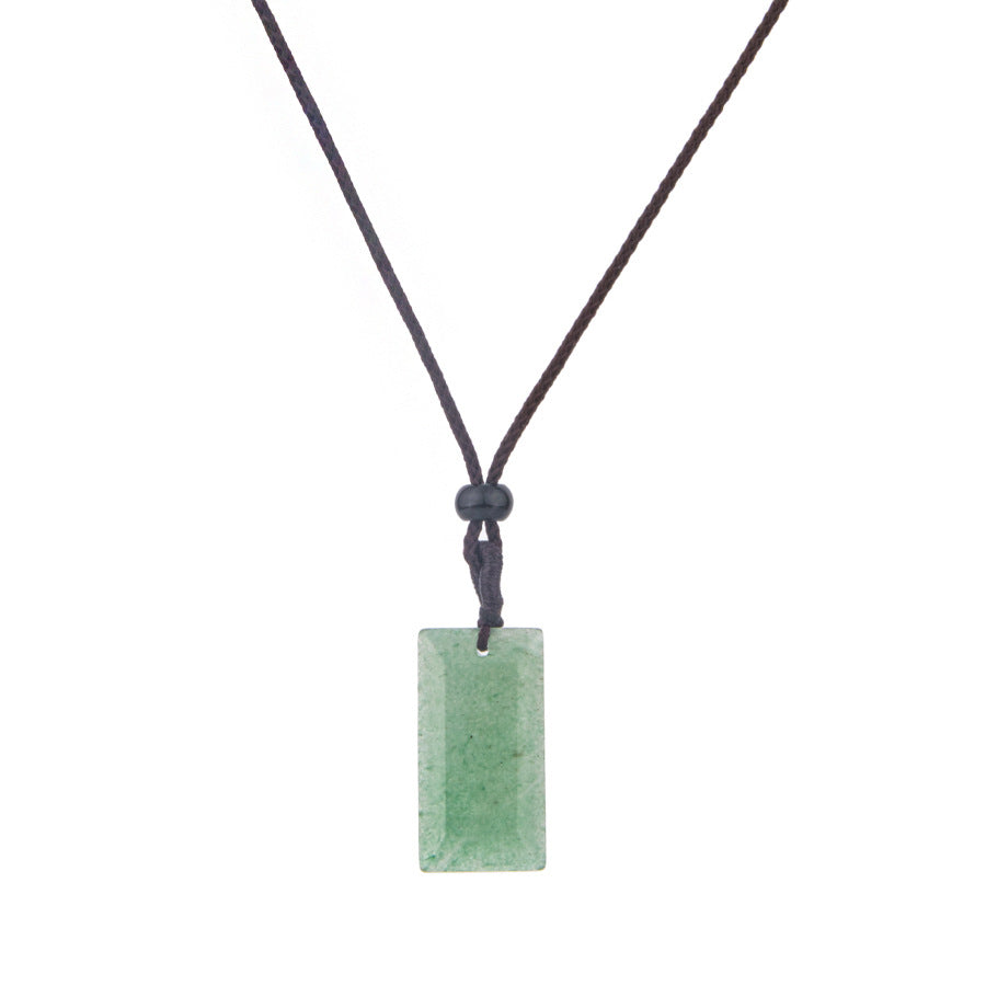 Crystal Rectangular Square Pendant Necklace