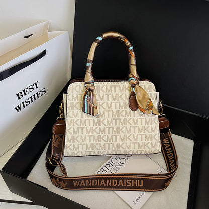 Printed Alphabet Versatile Handbag