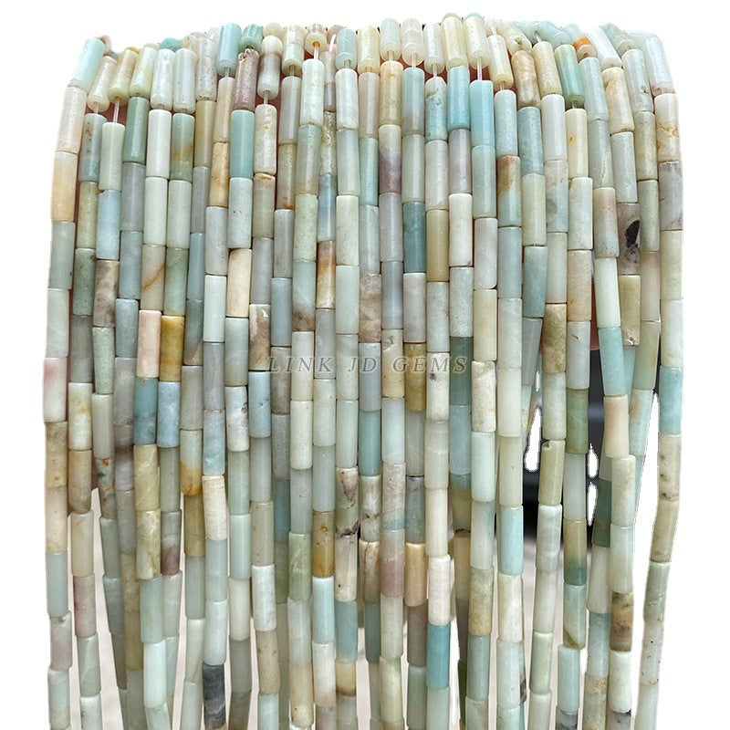 4 * 13M natural Amazonite tubular beads