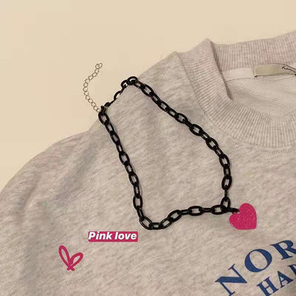 Collar de amor para mujer, cadena corta para suéter 