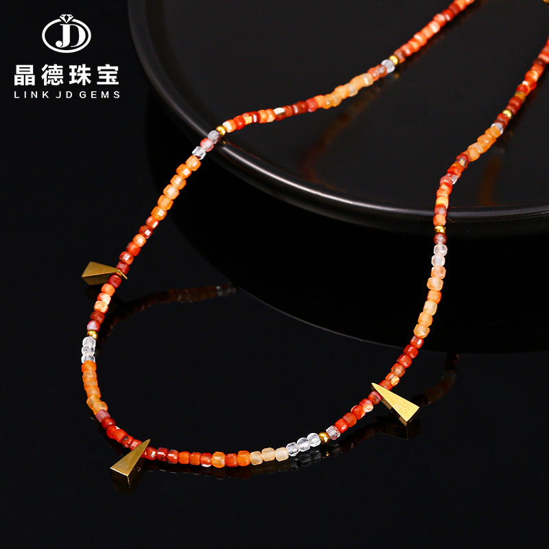 Natural red Dongling YuNan red agate necklace