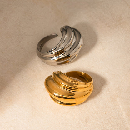 Concave and convex open ring