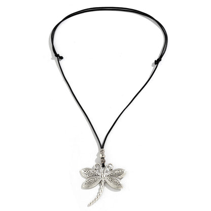 Drawstring choker personalized dragonfly collar necklace