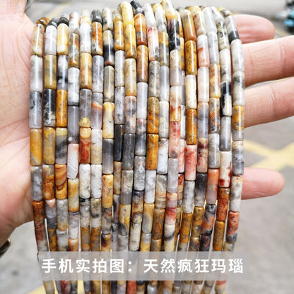 4X13mm crystal agate round tube loose beads