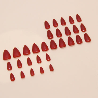 Minimalist Red Detachable Fake Nails