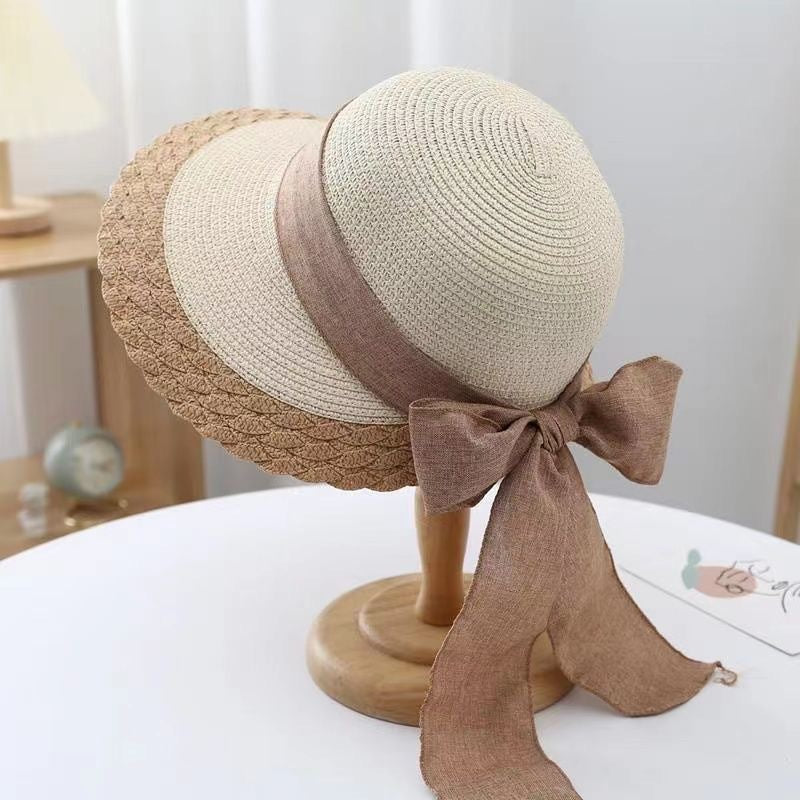 Woven Straw Hat Women's Fashion Sun Protection Wide Brim Beach Casual Vacation