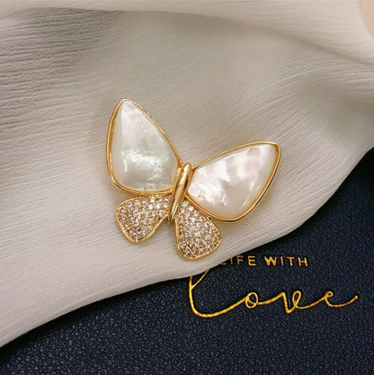 Animal Insect White Fritillary Butterfly Brooch