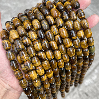 10 * 14Mm natural yellow tiger's eye stone barrel bead spacer