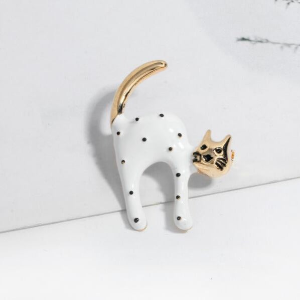 Dripping Polka Dot Cat Brooch