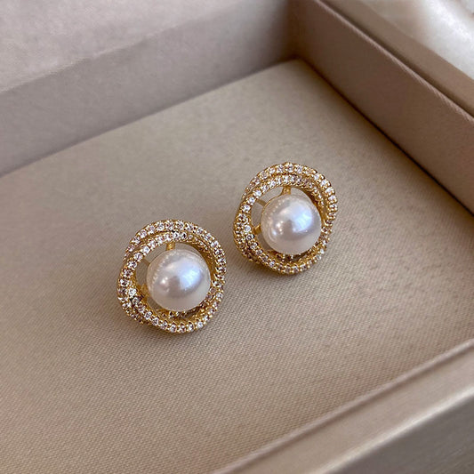 Earrings Vintage Pearl Stud Earrings