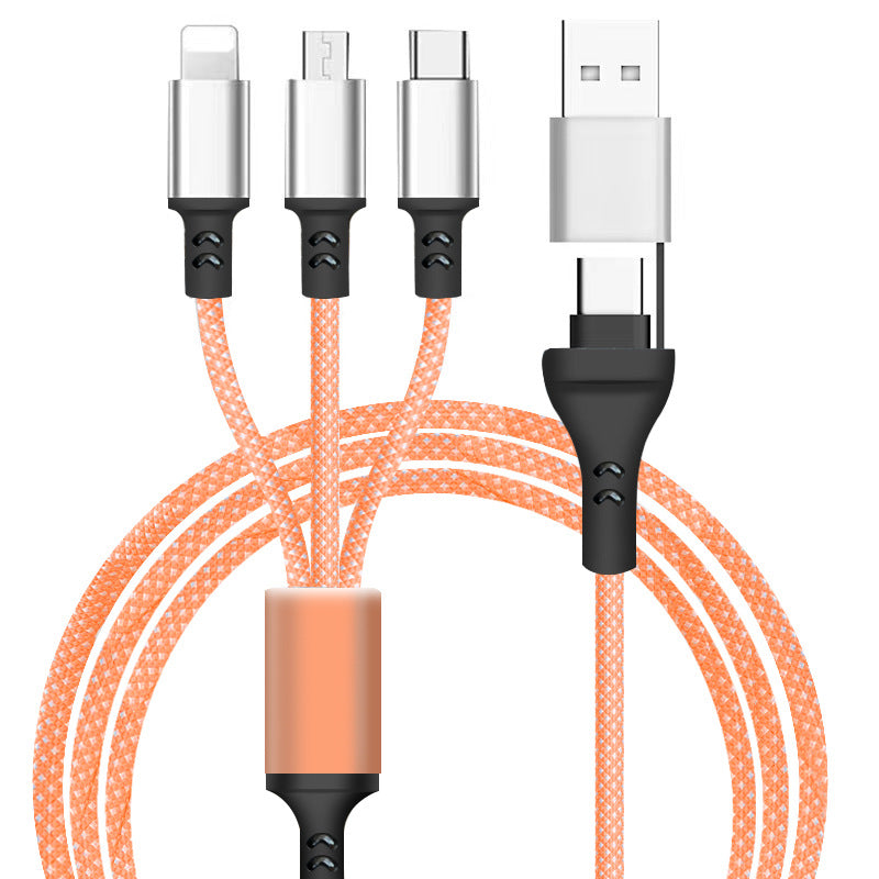 PD fast charging 6 in 1 data cable 100w