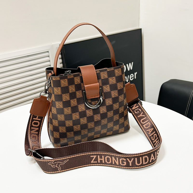 Bucket bag printed letter shoulder women's bag