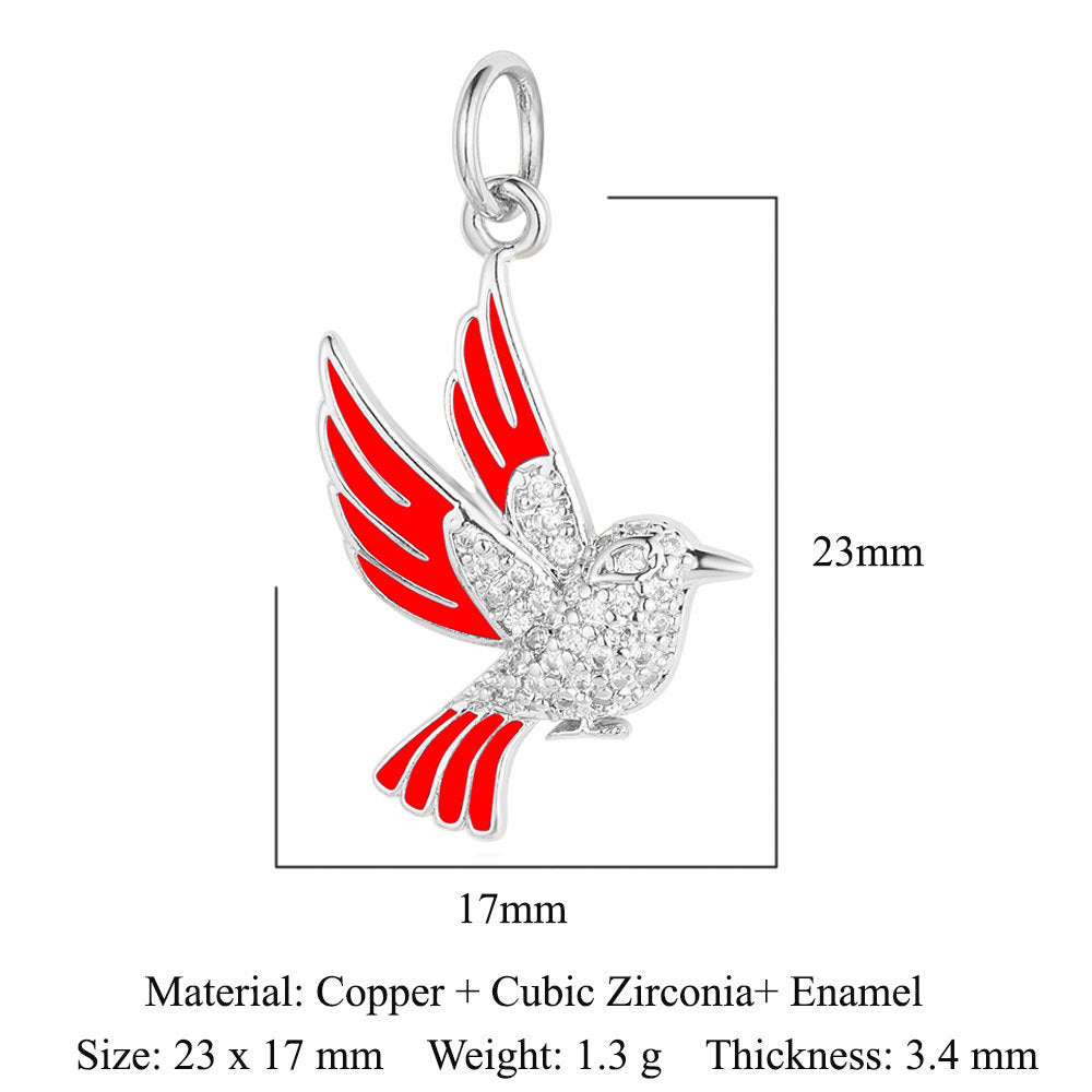 Copper Zircon Pendant Dog Claw Snake Bird Pigeon