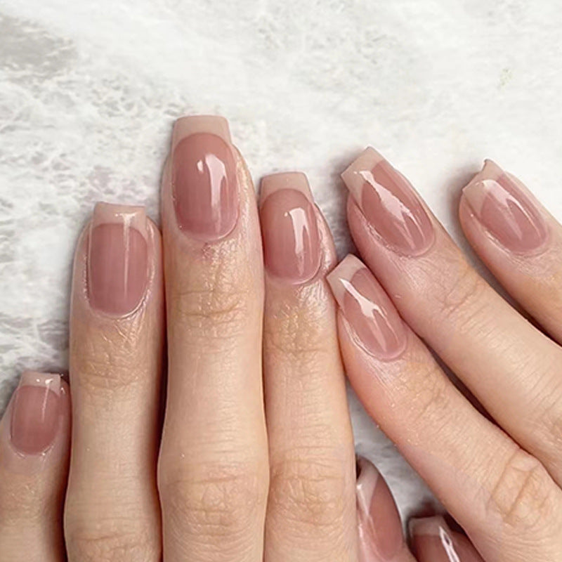 Minimalist Pink Transparent Wearable Nail Stickers