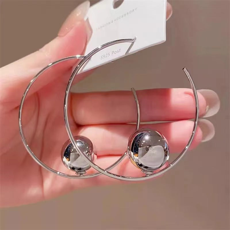 Metal large circle earrings