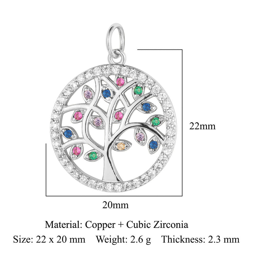 Sunflower Rose Clover Copper Zircon Pendant