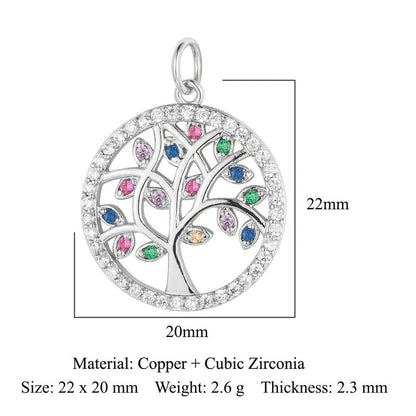 Sunflower Rose Clover Copper Zircon Pendant