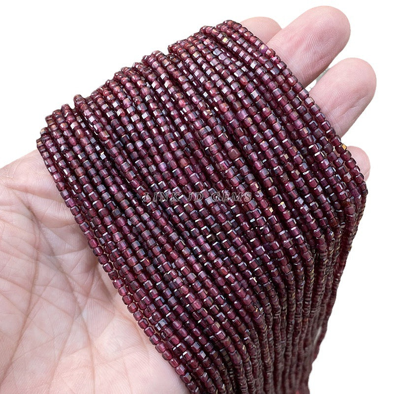 2Mm Natural Garnet Cube Sugar Loose Bead Cube