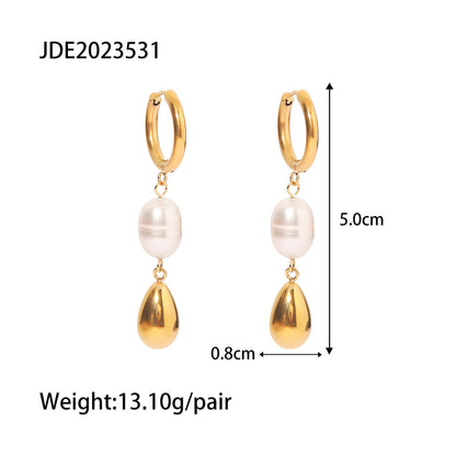 Natural pearl 18K gold plated earrings