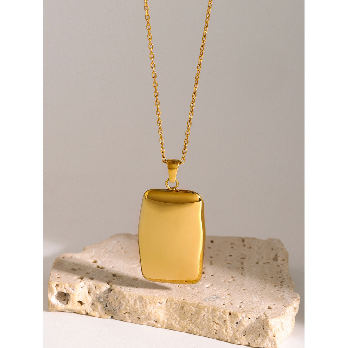 Rectangular Polished Pendant Necklace