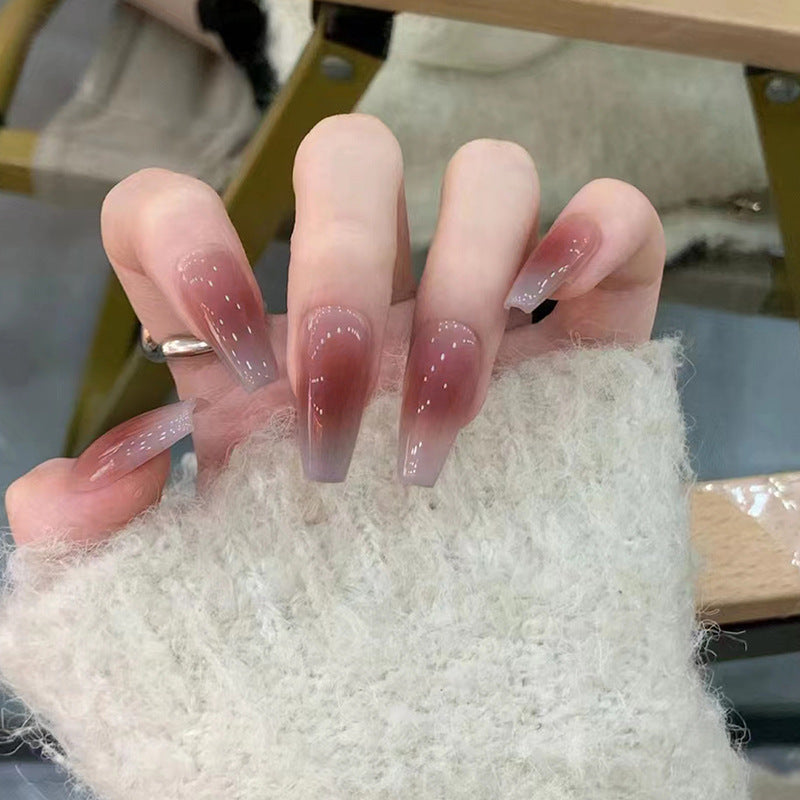 Blush Gradient Medium-Length Fall/Winter Fake Nails