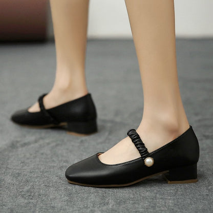 Thick Heel Mary Jane Shoes Women's Vintage