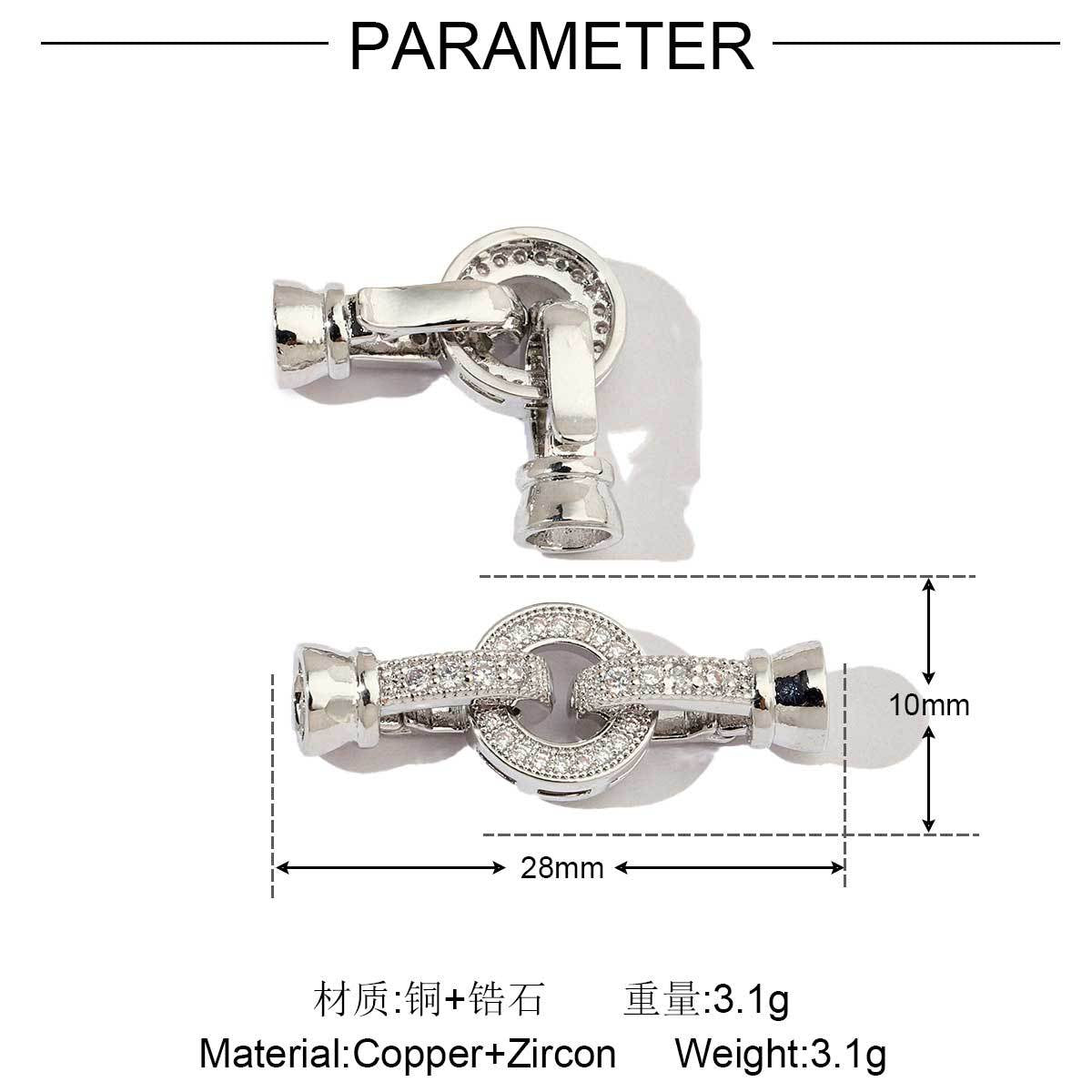 Butterfly copper zircon removable universal connecting buckle