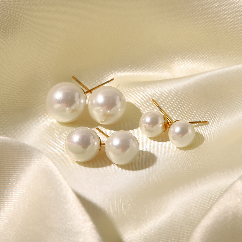 Colorful large pearl earrings