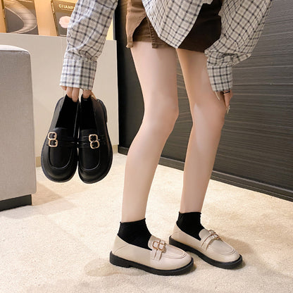 Small Leather Shoes Loafers Women