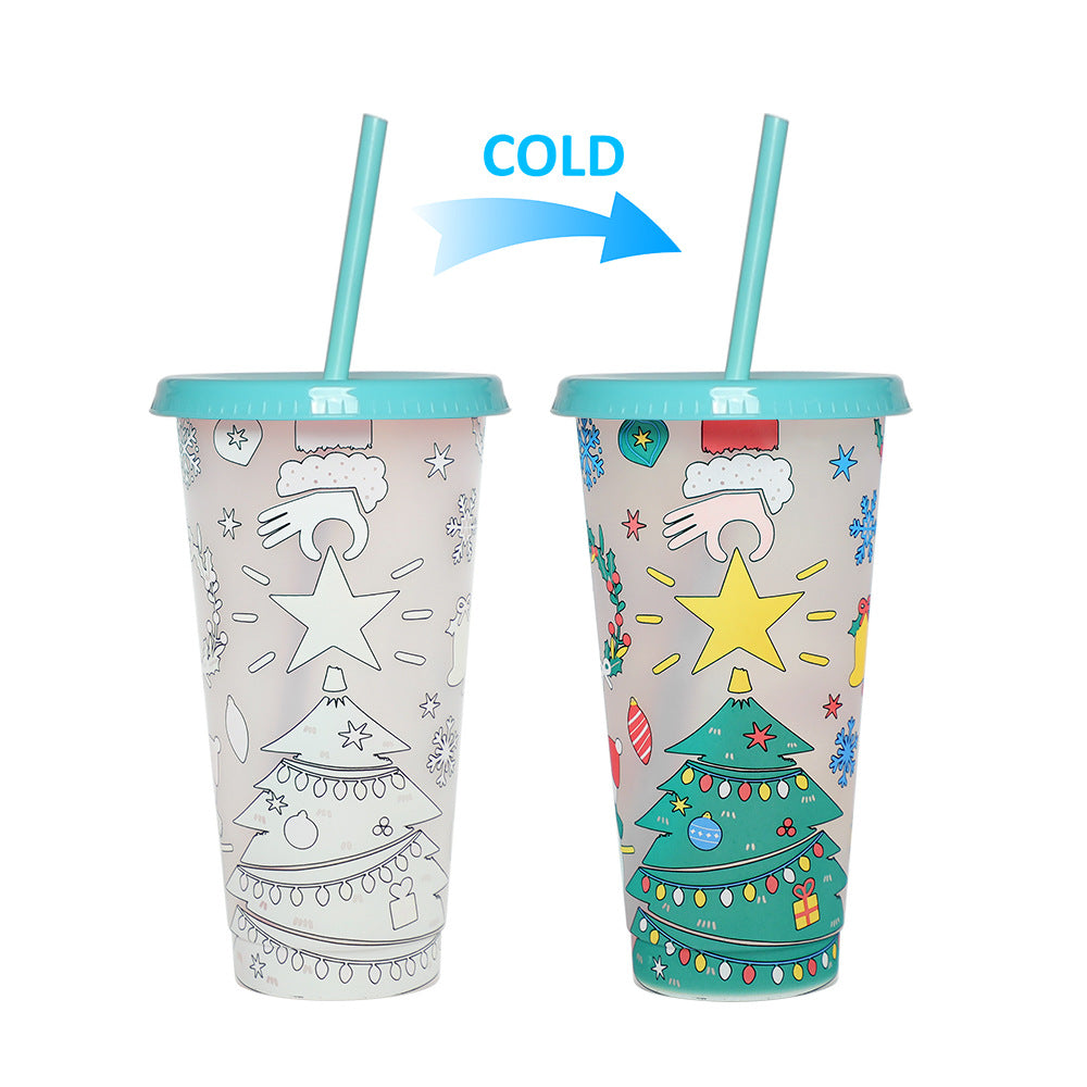 710Ml temperature-sensitive plastic color-changing cup