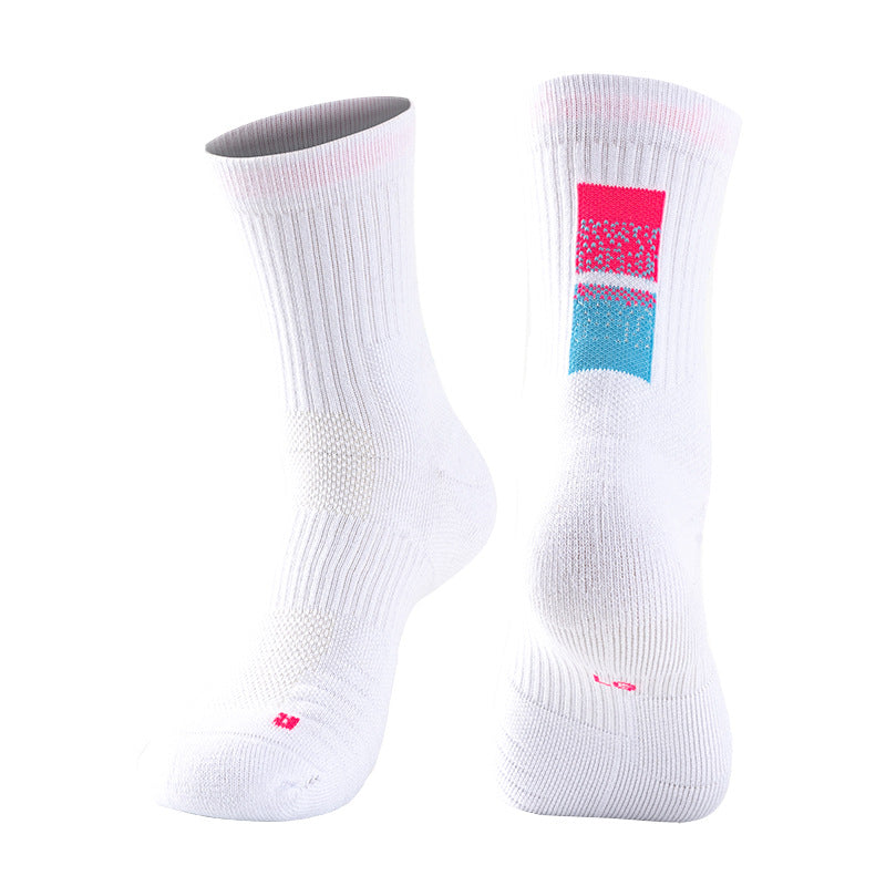 Adult Mid-Calf Basketball Socks Gradient Color Thickened