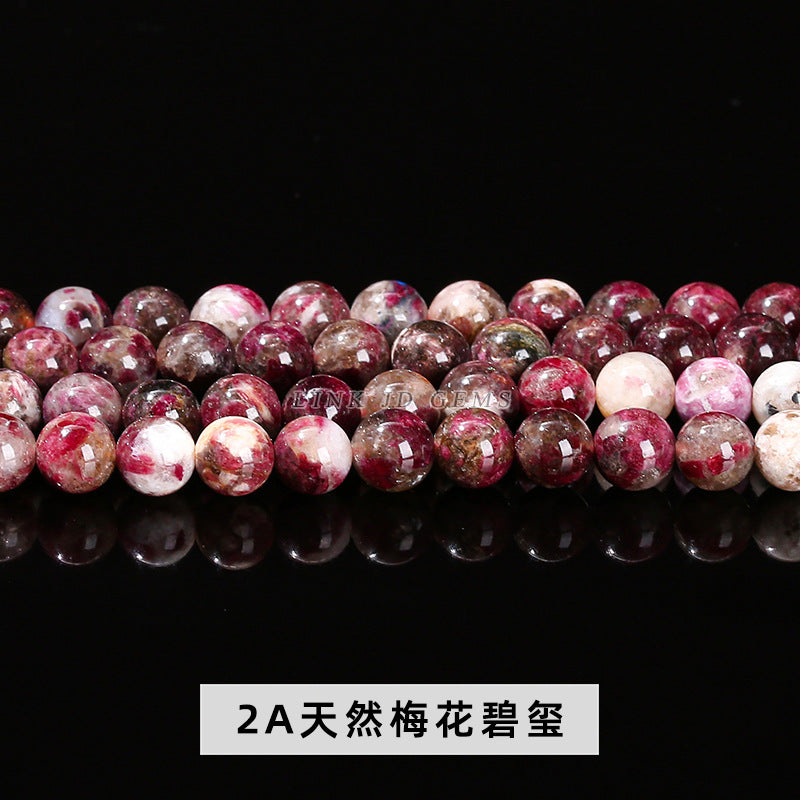 6Mm plum blossom tourmaline round beads powder tourmaline loose beads