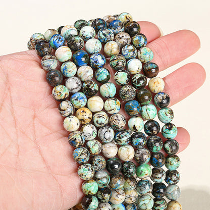 Natural barite loose beads bluestone round beads