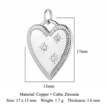 Copper zircon love pendant.