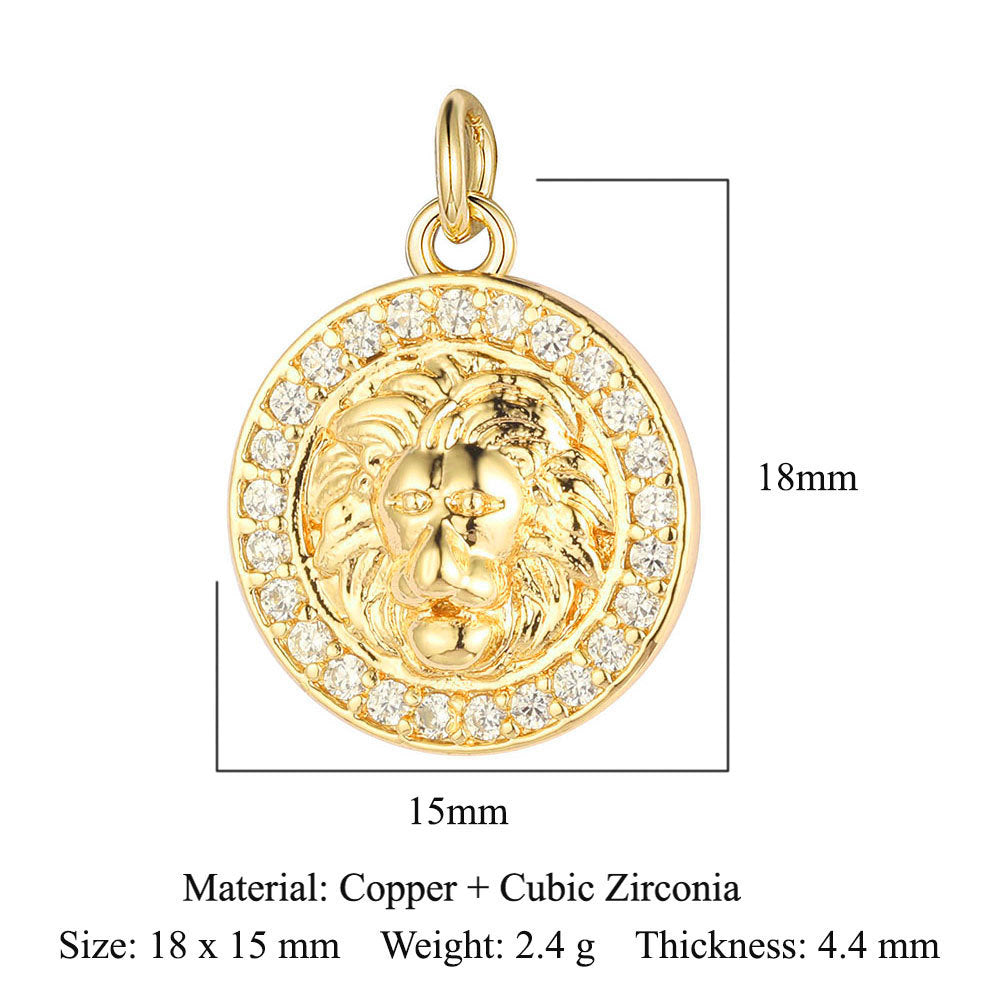 Copper zircon pendant butterfly dragonfly dolphin